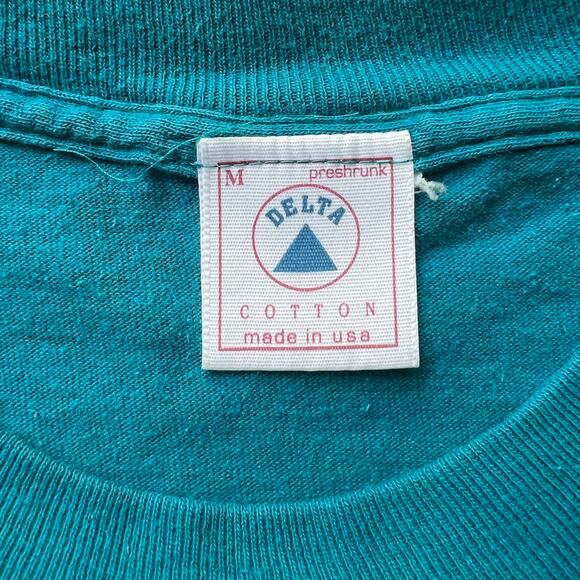 Vintage Wild Stang Ford Mustang Boss Fastback Single Stitch Teal Car USA T Shirt - Picture 2 of 14